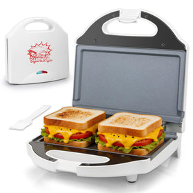 AshGlen ceramic mini panini press with compact design and non-stick coating