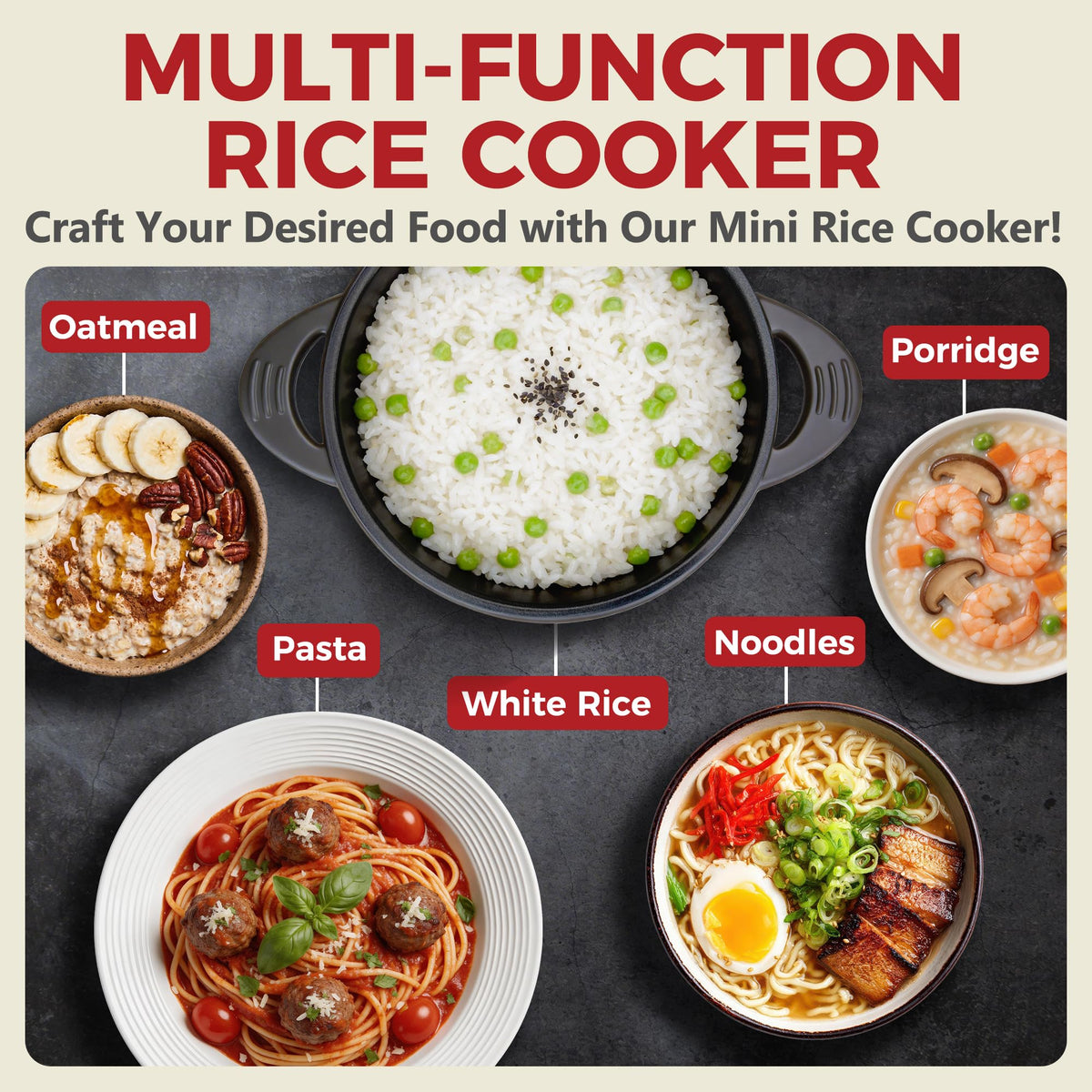 AshGlen ceramic non-stick coating simplifies cleanup after cooking delicious bowls.