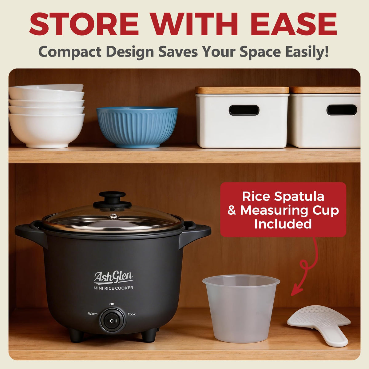 AshGlen compact pot ideal for travel, dorm rooms, or small kitchens.