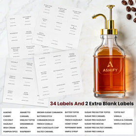 ASHIFY includes 36 labels for customizing syrups and presentation