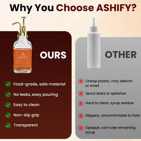 ASHIFY gold pump on stainless steel for smooth syrup dispensing