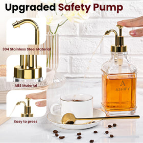 ASHIFY leak-proof dispenser with funnel and cleaning brush for mess-free refills