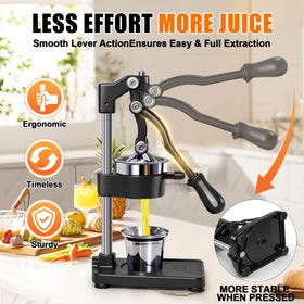 ASIALEO juicer with anti-slip base stays steady during pressing