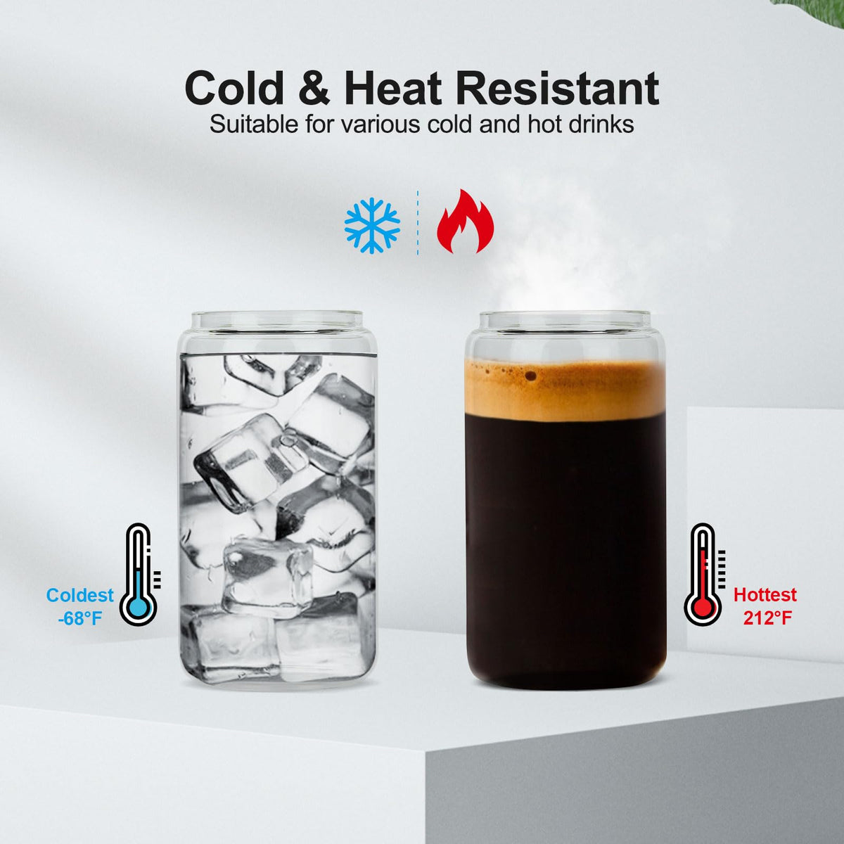 Durable borosilicate glass resists chips in ASKIZ cups for everyday beverages