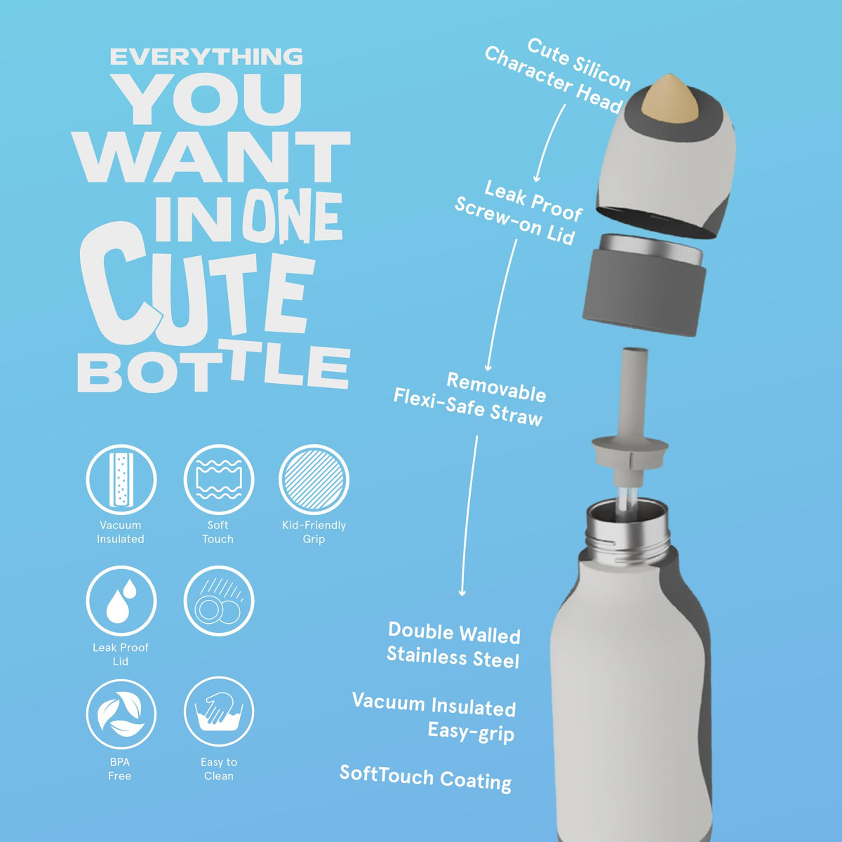 Asobu Bestie 16-ounce stainless steel bottle keeps drinks cold longer.
