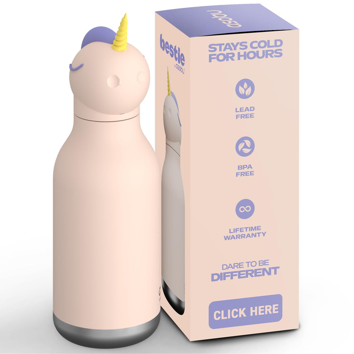 asobu Bestie Bottle 16oz insulated steel, kid-friendly for all-day hydration on the go