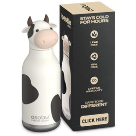 asobu Bestie Bottle with detachable animal head for playful hydration on the go