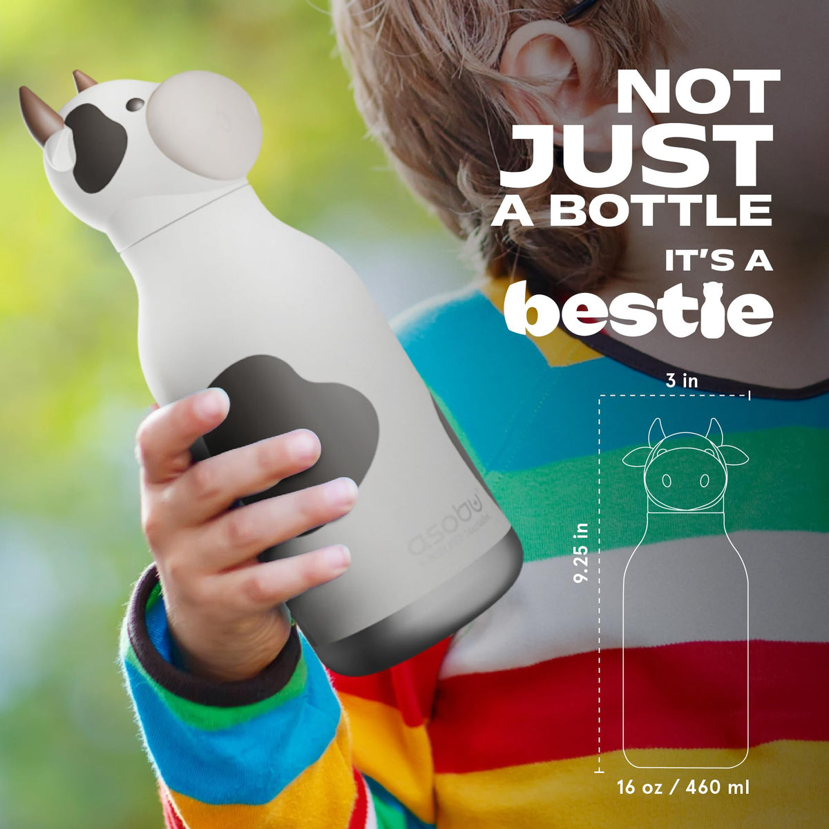 asobu Bestie Bottle ergonomic design fits small hands securely