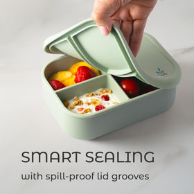 asomic crocodile silicone bento box three compartments keeps meals separate