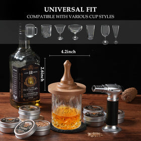 Asovnis old fashioned glasses paired with smoked drinks