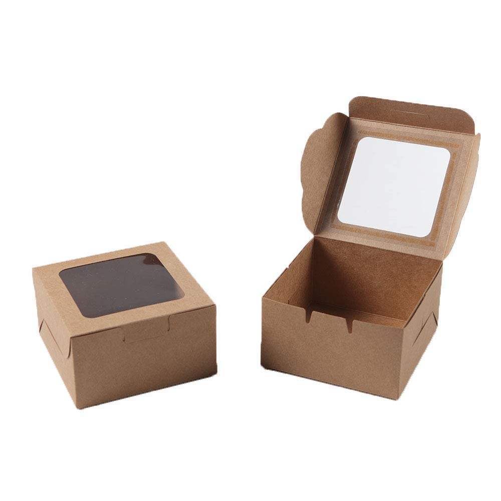 Asrnten Bubbley kraft box with window highlights desserts for quick customer appeal.
