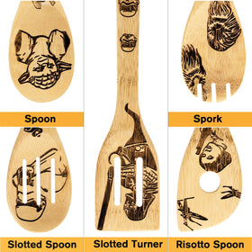 Asrnten Star War bamboo utensil set highlights natural aroma and eco friendly material.