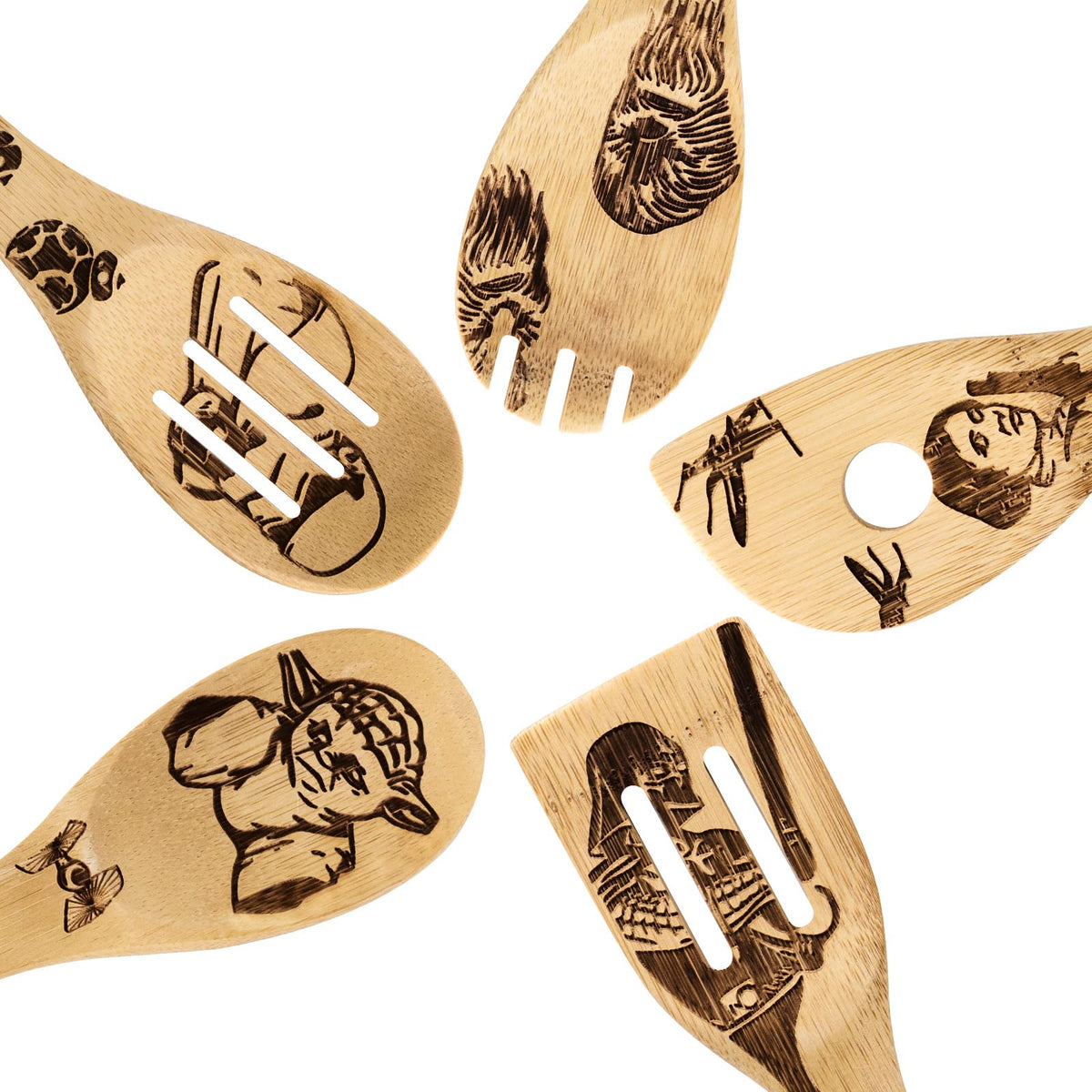 Asrnten Star War solid spoon designed for tasting soups and serving.