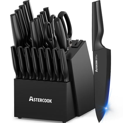 Astercook 21-piece knife set in block for organized prep