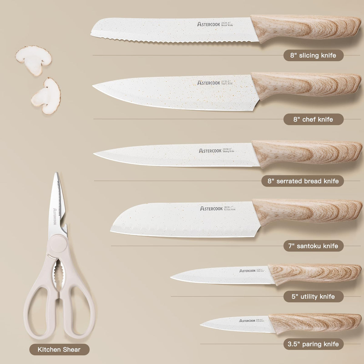 Astercook 3.5-inch paring knife for detailed prep work