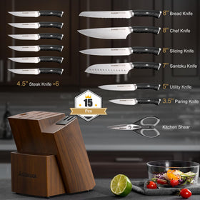 Astercook 3-5in paring knife for detail work and peeling.