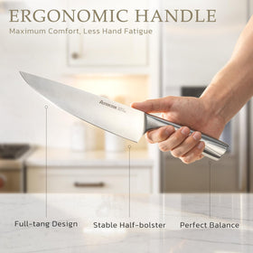 Astercook 7in Santoku knife; versatile blade for precise cuts.