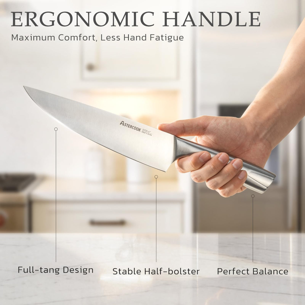 Astercook 7-inch santoku knife for precise mincing and chopping