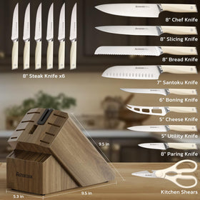 Astercook 8-inch serrated bread knife slices crusty loaves with ease.