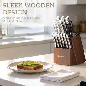 Astercook 8in slicing knife; smooth, even slicing for meat and produce.