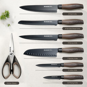 Astercook 8-inch slicing knife for clean, even cuts.