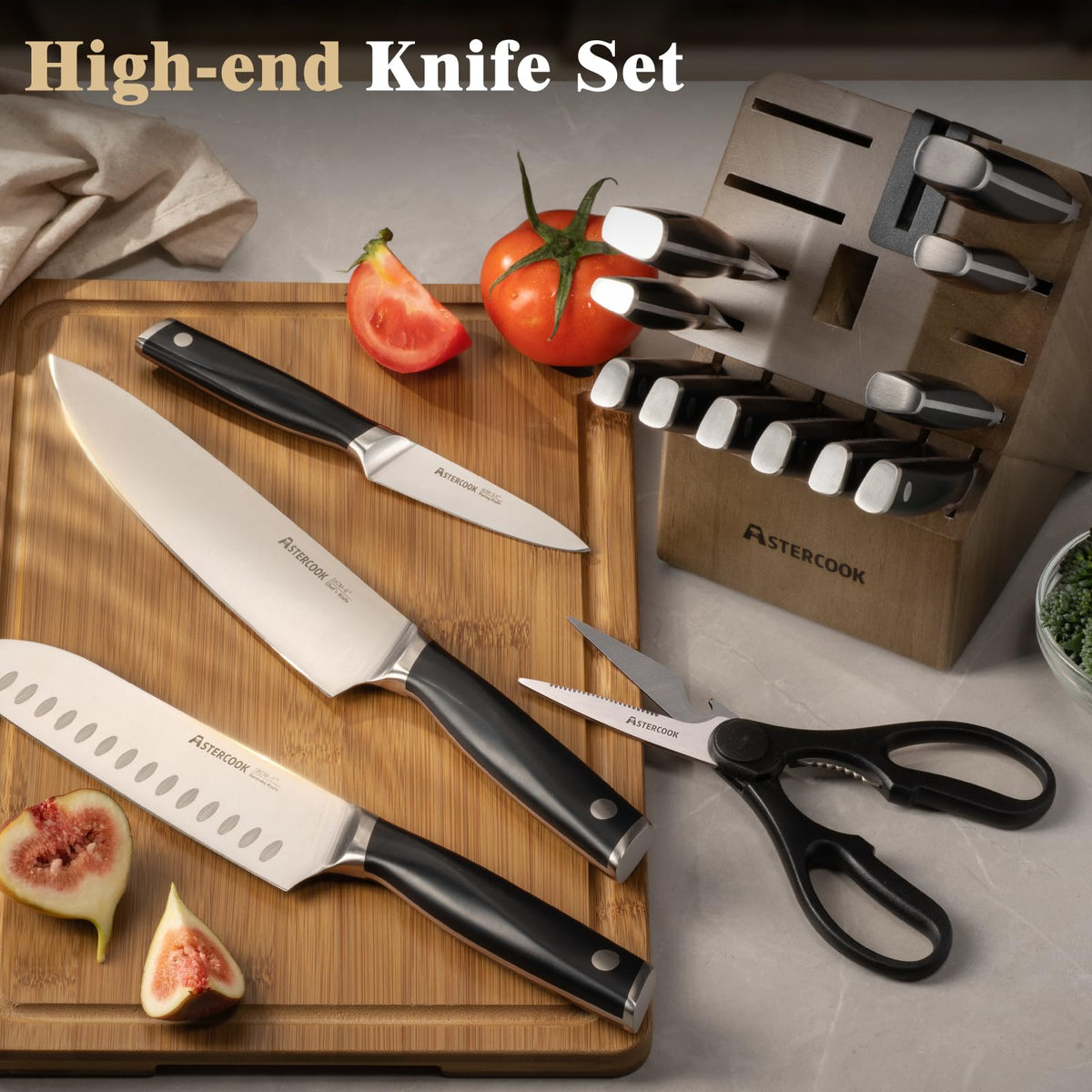 Astercook 3.5-inch paring knife for detail work and precise peeling.