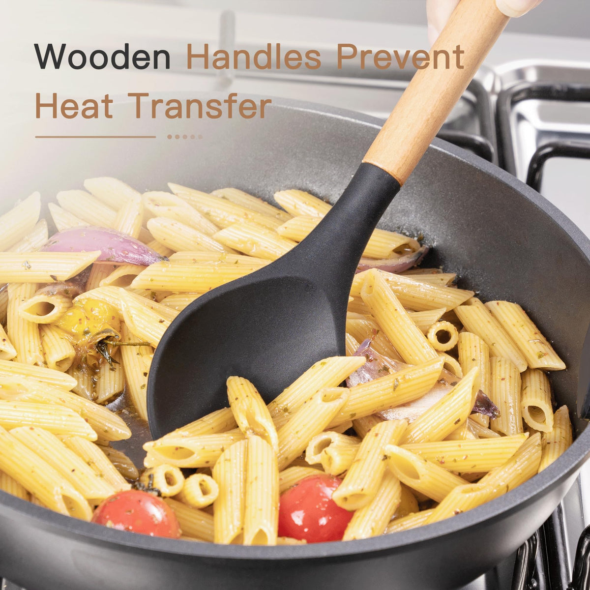 Astercook BPA-free silicone utensils ensuring safe, odor-free cooking.