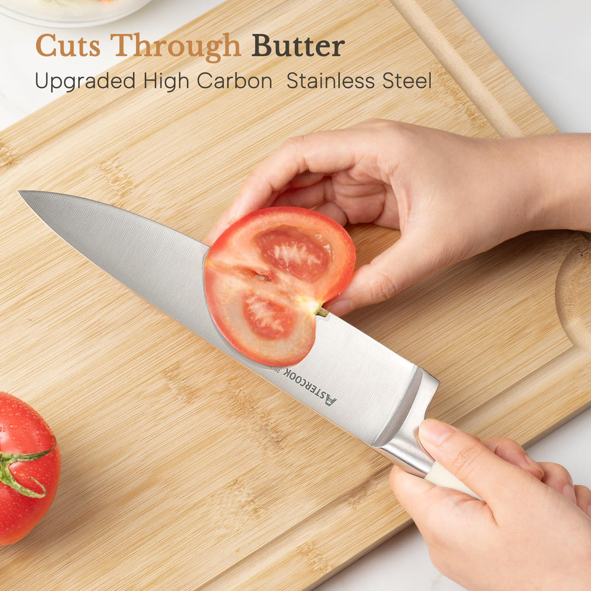 Astercook built-in sharpener keeps edges sharp between uses