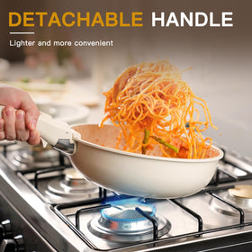 Astercook ceramic nonstick coating close-up, highlighting easy food release.