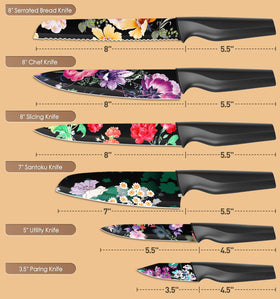 Astercook flower knife set: 8-inch bread knife for clean, even slices.