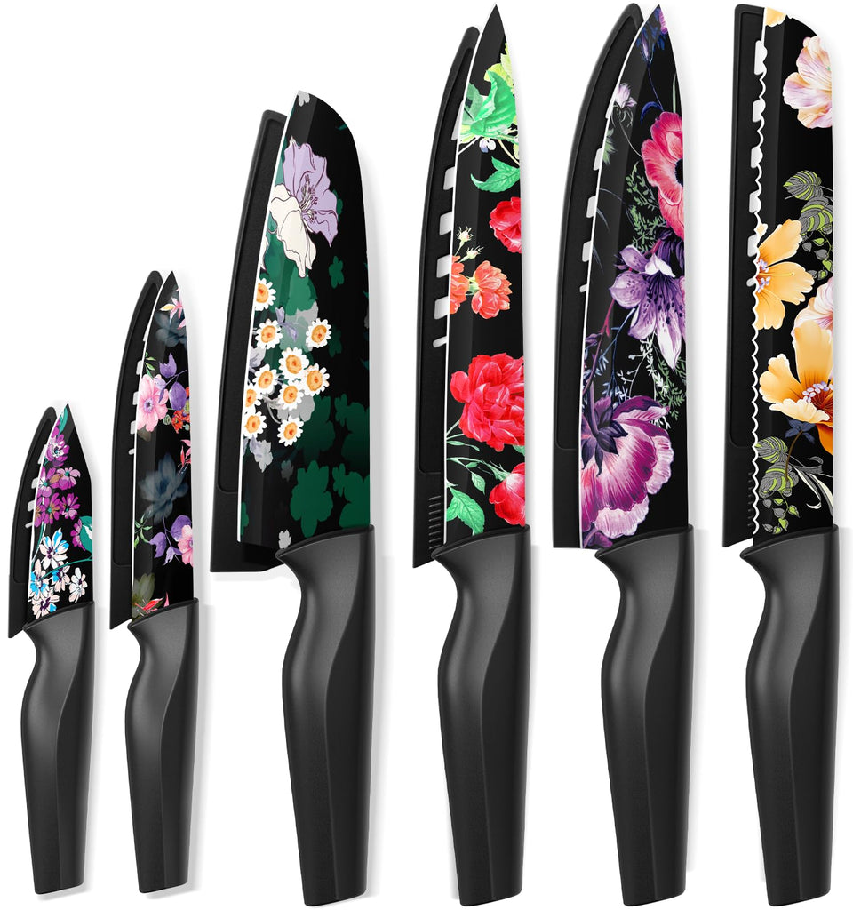 Astercook flower knife set: 8-inch chef knife for precise chopping and professional results.