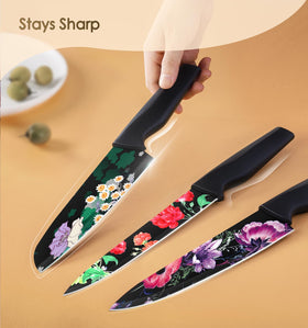 Astercook flower knife set: 8-inch slicing knife for versatile cuts and roasts.