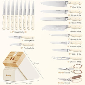 Astercook full-tang ergonomic handles for balanced control