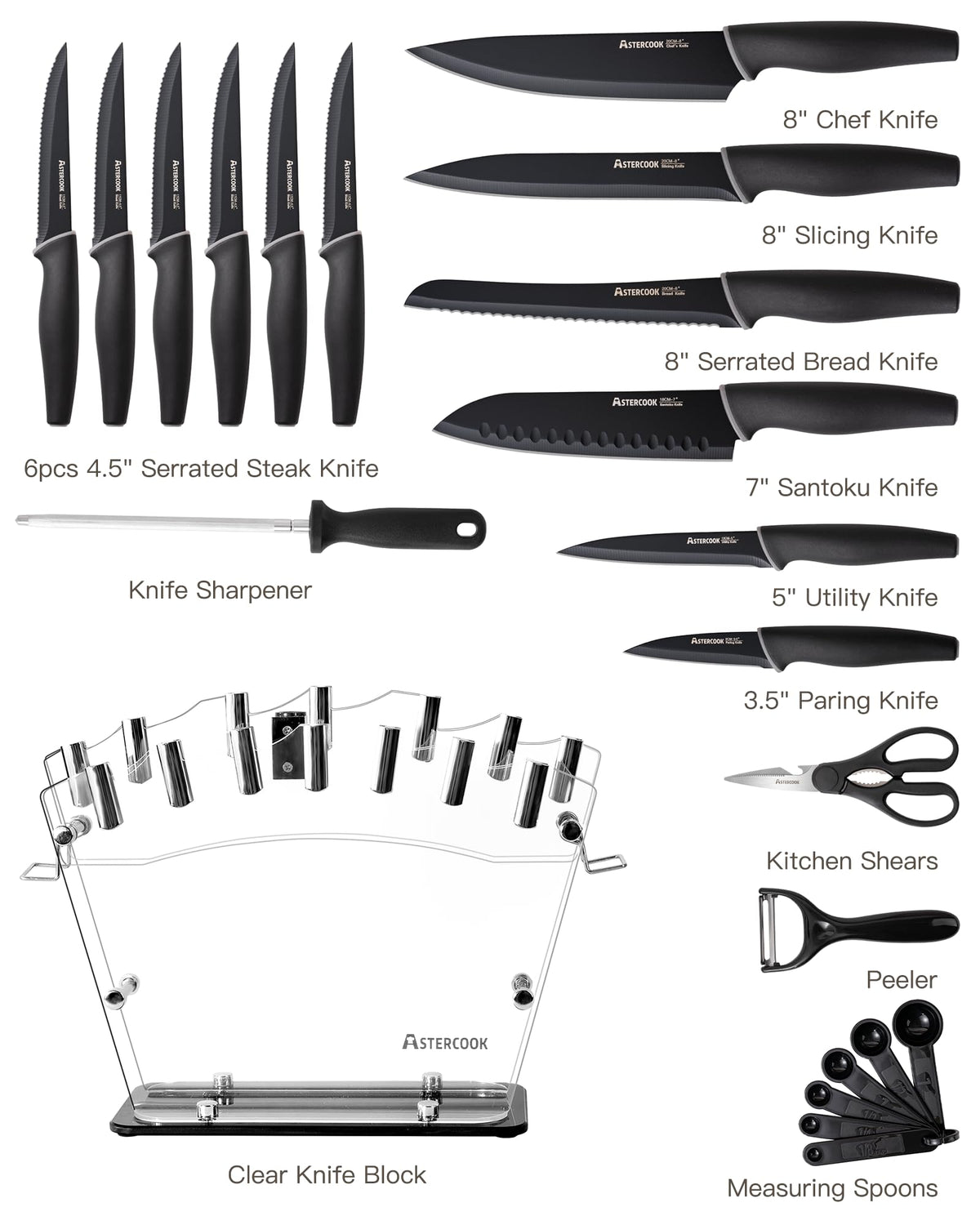 Astercook gift-ready kitchen set ideal for weddings or housewarmings.