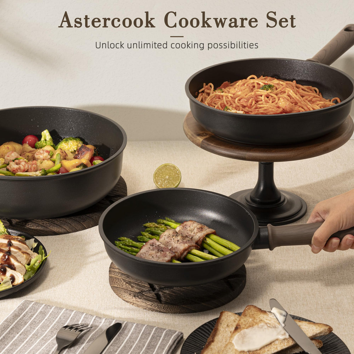 Astercook healthy non-toxic cookware set free from PFAS PTFE PFOA PFOS