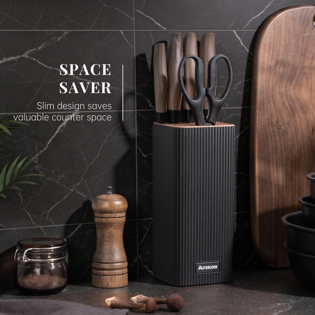 Astercook high-carbon stainless steel blades stay sharp with easy food release