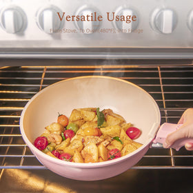 Astercook induction-ready set performs evenly on induction, gas, and ceramic hobs.