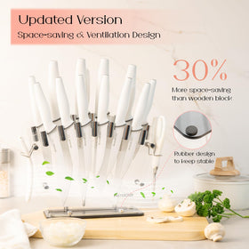 Astercook integrated sharpener maintains blade sharpness for reliable cuts