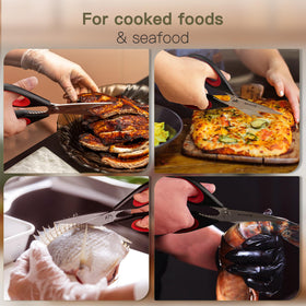 Astercook black-orange scissors with a grip for versatile cuts in the kitchen.