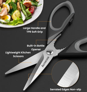 Astercook ergonomic PP+TPR handle reduces hand fatigue during use.