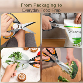 Astercook 8.8-inch blade scissors deliver strong, precise cuts on meats.