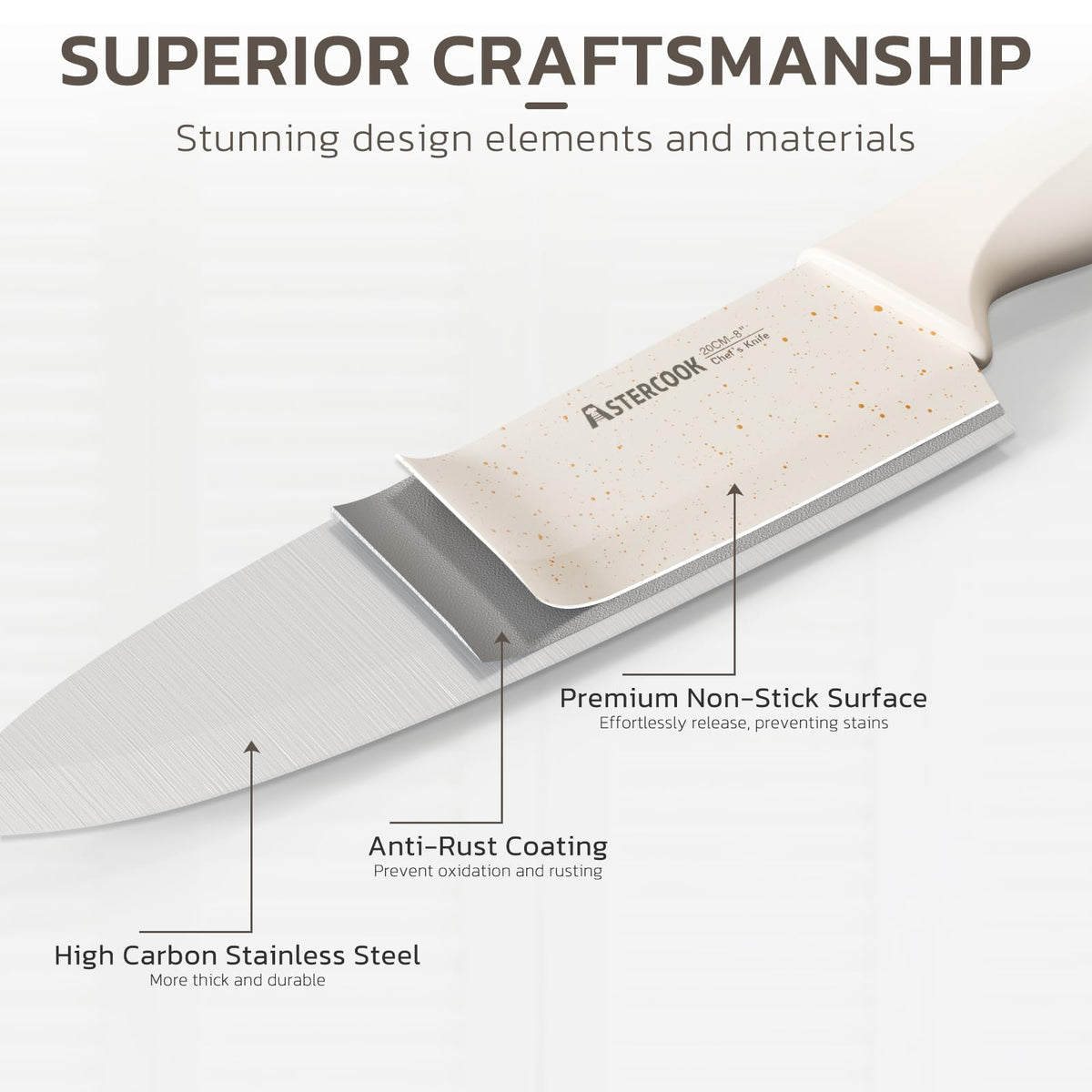 Astercook 5-inch utility knife for small fruits and peppers