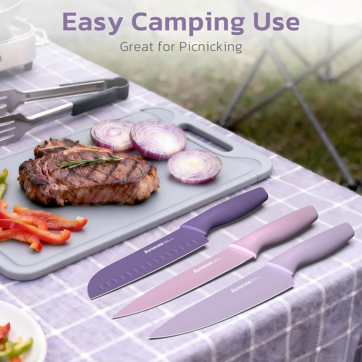 Astercook knife set 5-inch utility knife for small prep tasks.