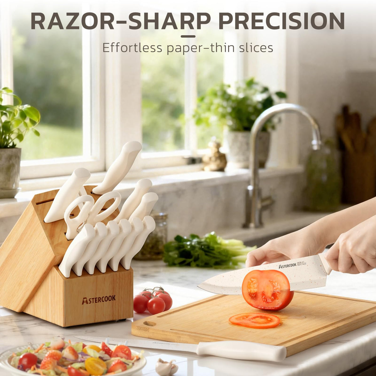 Astercook 7-inch santoku knife ideal for versatile kitchen tasks