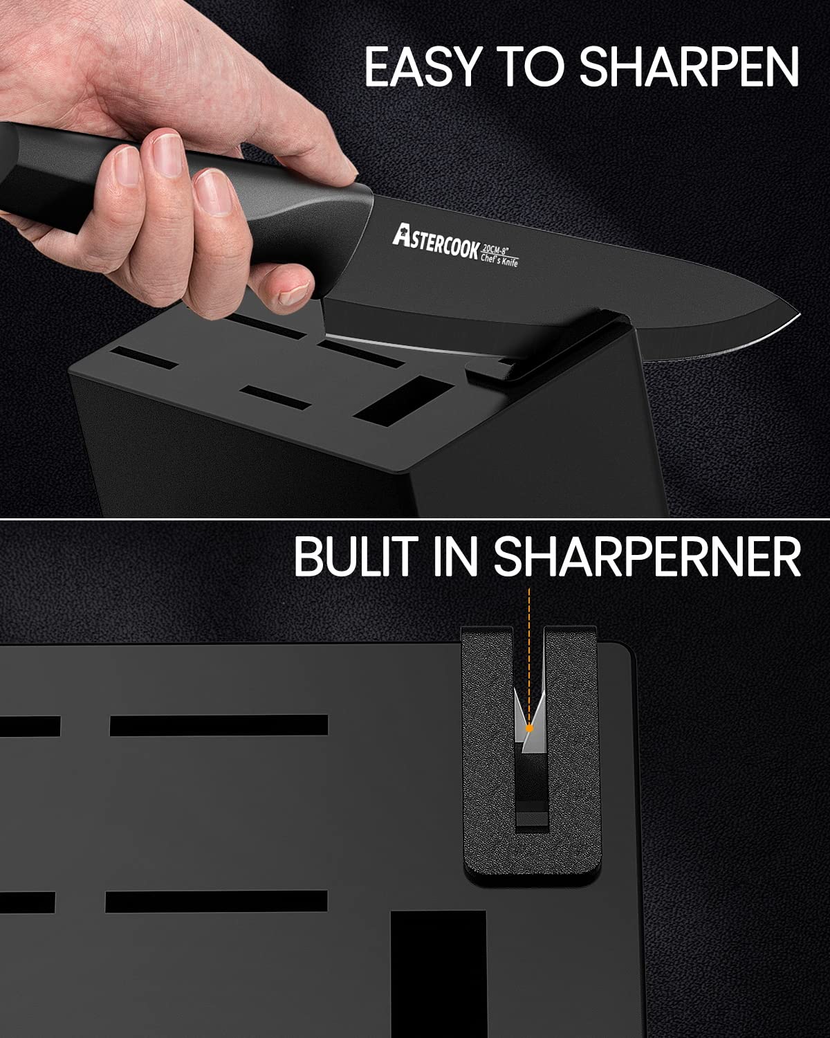 Astercook 7-inch santoku knife for chopping and mincing