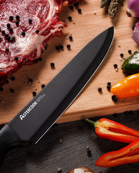 Astercook 8-inch serrated bread knife cleanly slicing bread
