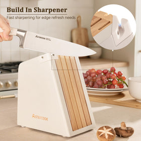 Astercook 8-inch serrated bread knife slices crusts smoothly.