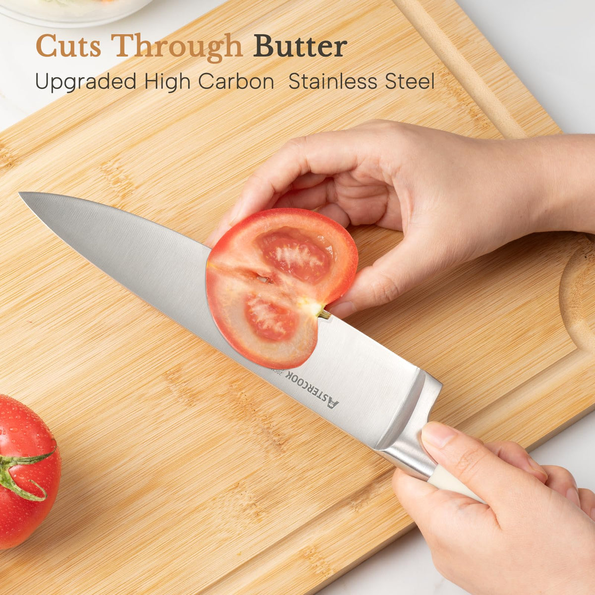 Astercook 8-inch slicing knife ideal for even slices