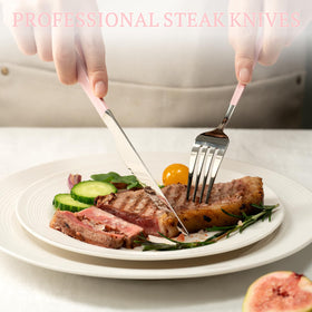 Astercook mirror-polished flatware shines on a refined table setting