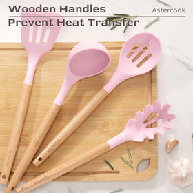 Astercook soft silicone protects non-stick cookware from scratches.